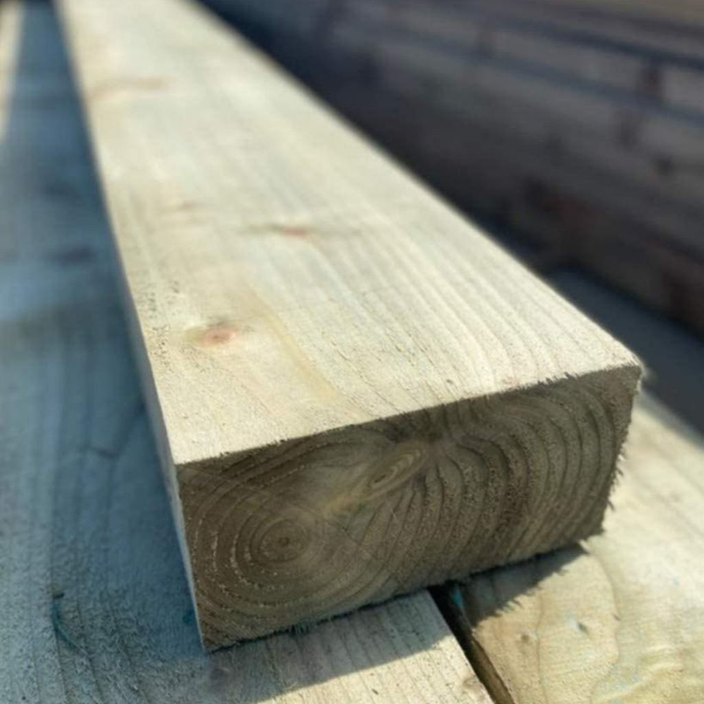 Treated new garden sleepers (Green)